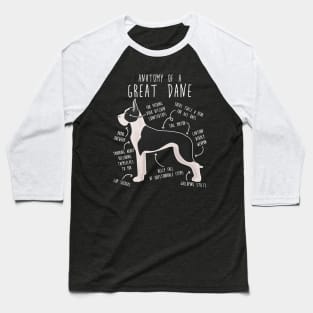 Cropped Mantle Great Dane Dog Anatomy Baseball T-Shirt